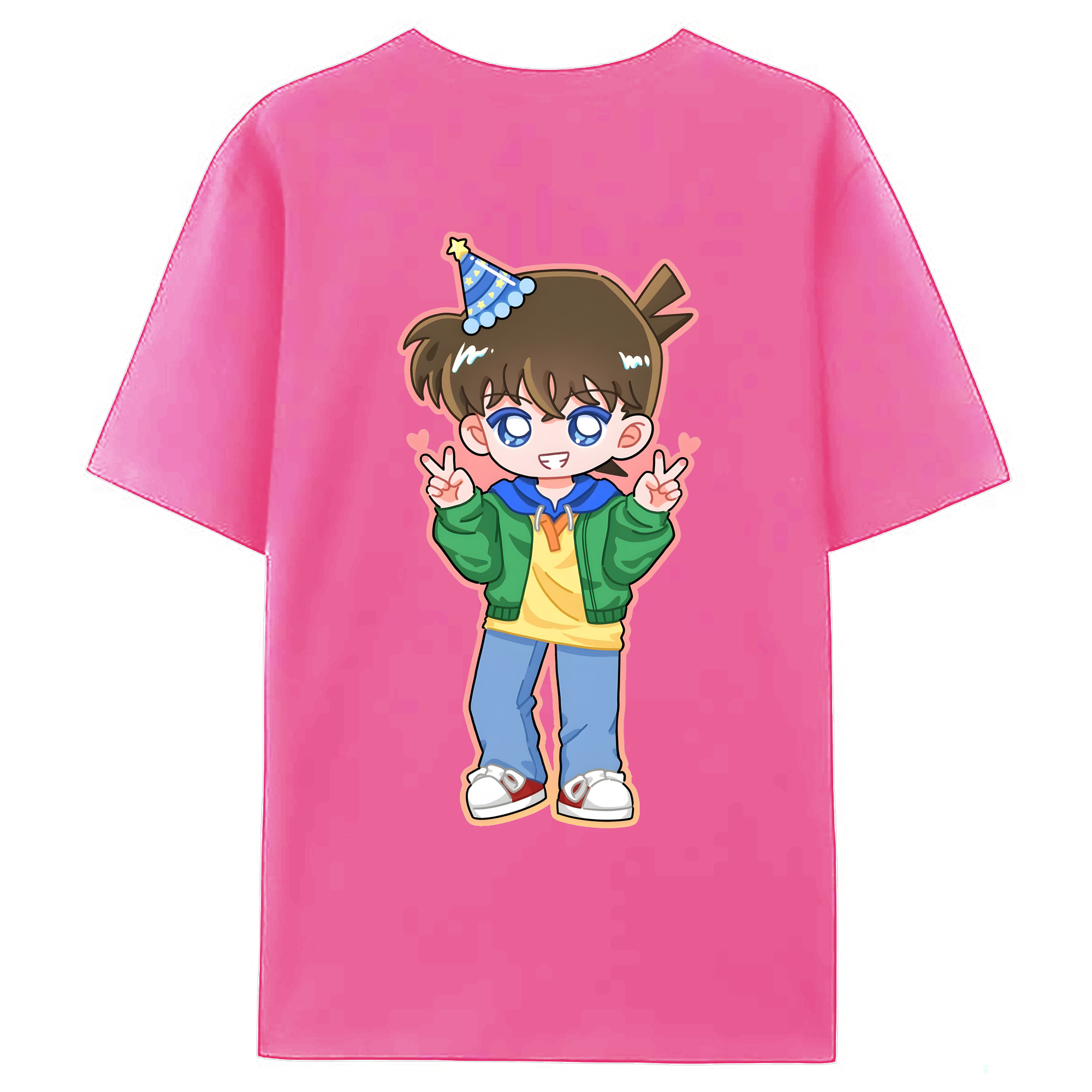 （画像用） 名探偵コナン 江戸川 コナン Detective Conan Conan Edogawa レディース半袖Tシャツ(バックプリント)